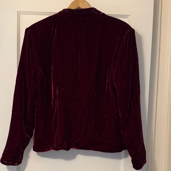 Alexandra Bartlett Velvet Maroon Blazer Silk - Picture 7 of 8